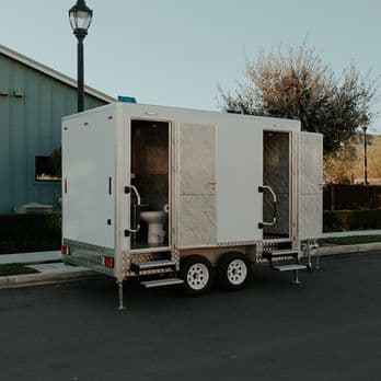 Luxury restroom trailer outside view
